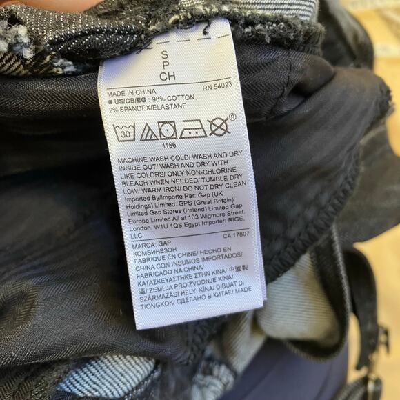 GAP Sz S Charcoal Black Maternity Denim Overalls Stretchy Adjustable Casual - Picture 16 of 16